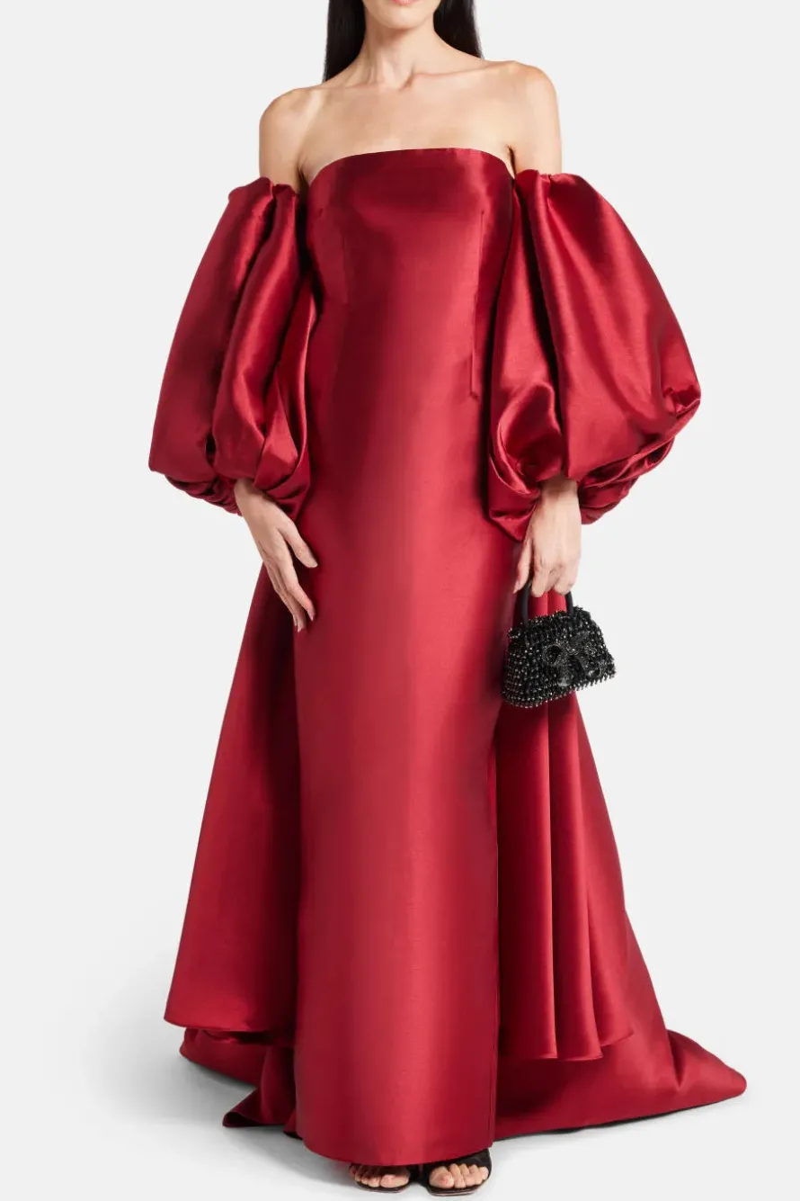 Lea Off Shoulder Cape Evening Gown