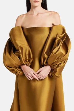 Lea Off Shoulder Cape Evening Gown
