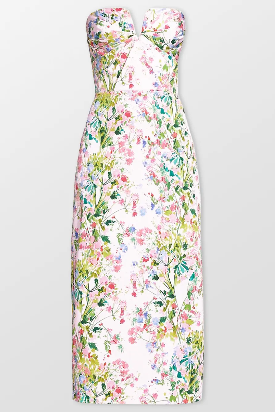 Lily Sweetheart Faille Midi Dress