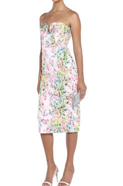 Lily Sweetheart Faille Midi Dress