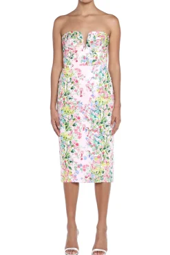 Lily Sweetheart Faille Midi Dress