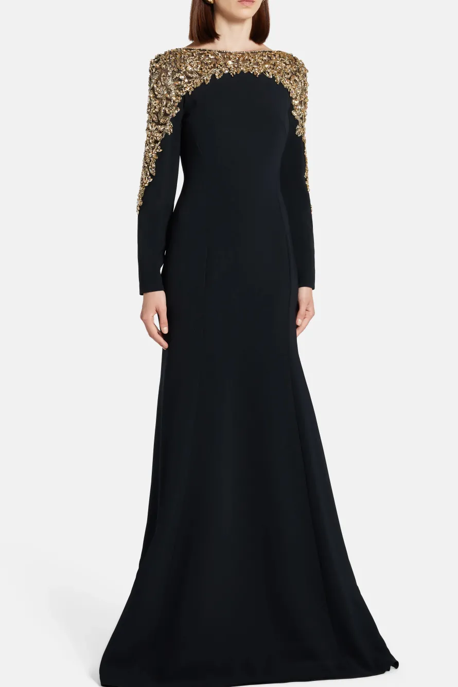 Liqorice Embellished Evening Gown