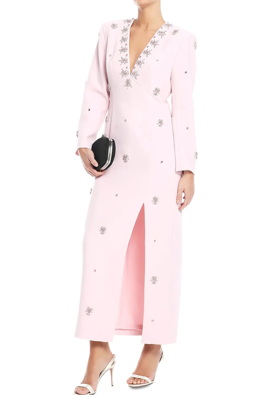 Long Sleeve Embellished Midi Dress