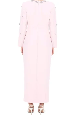 Long Sleeve Embellished Midi Dress