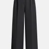 Lou High Waisted Flared Wool Trousers in Black
