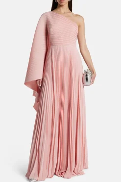 Maci One Shoulder Evening Dress in Pink