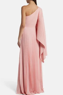 Maci One Shoulder Evening Dress in Pink