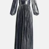 Malia Shimmer Evening Dress in Grey and Silver