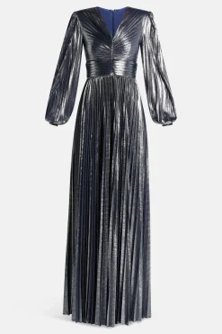 Malia Shimmer Evening Dress in Grey and Silver