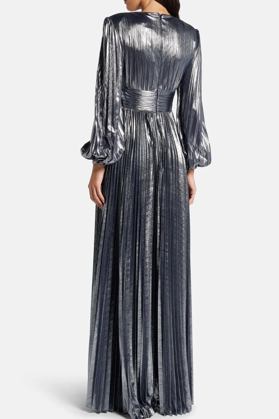 Malia Shimmer Evening Dress in Grey and Silver