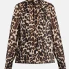 Mary Leopard Print Top in Brown/ Beige