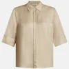 Mary Linen Blend Shirt in Beige