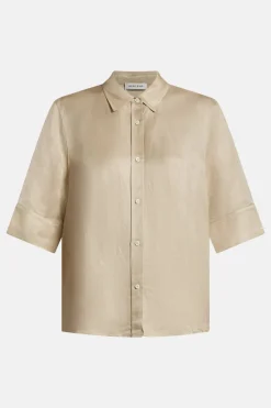 Mary Linen Blend Shirt in Beige
