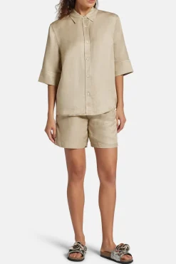 Mary Linen Blend Shirt in Beige