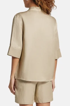 Mary Linen Blend Shirt in Beige