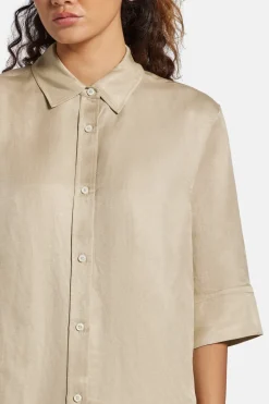 Mary Linen Blend Shirt in Beige