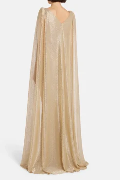 Mermaid Voile Cape Evening Gown