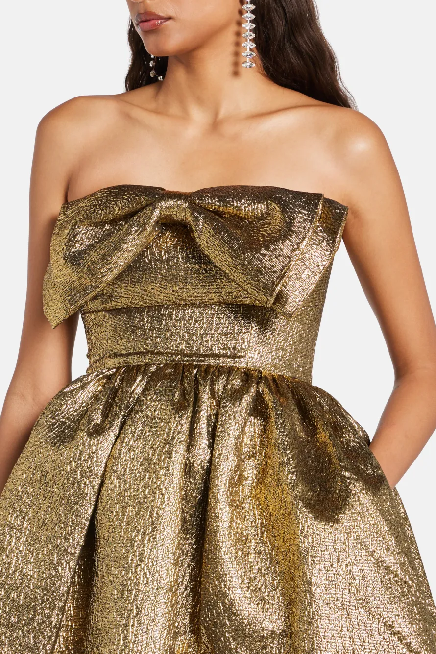 Metallic Jacquard Mini Dress