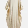 Metallic V Neck Evening Dress