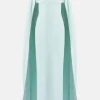 Morgan V Neck Cape Evening Dress in Blue