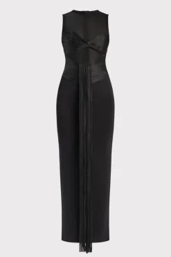 Nina Paneled Fringe Maxi Dress