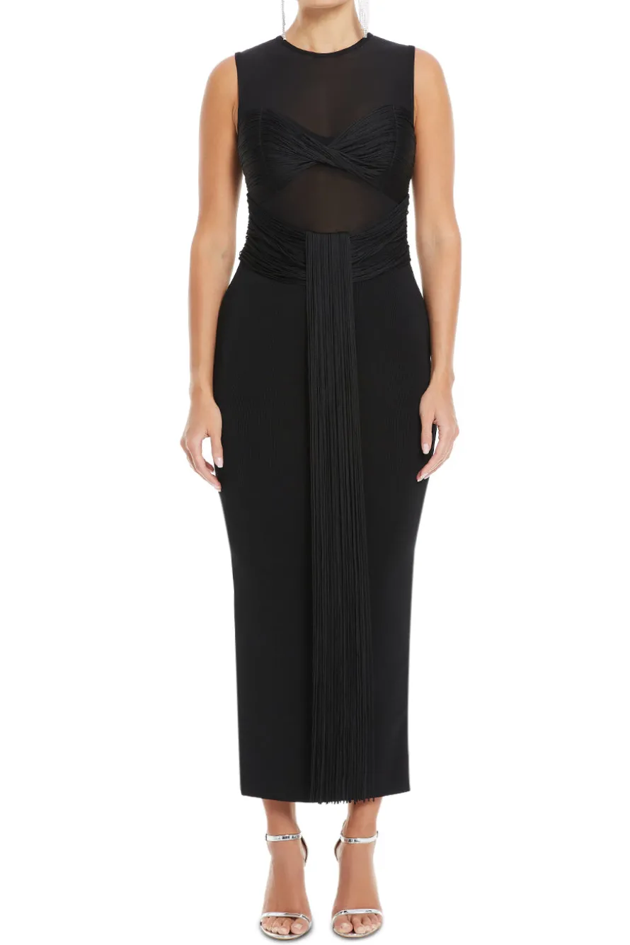 Nina Paneled Fringe Maxi Dress