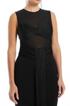 Nina Paneled Fringe Maxi Dress