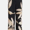 Niru Floral Flared Pants in Black