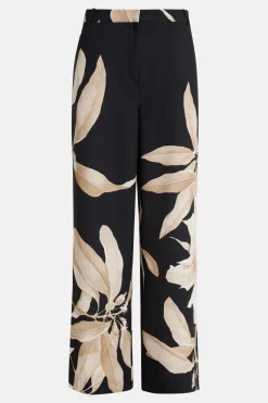 Niru Floral Flared Pants in Black