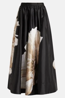 Niru Floral Maxi Skirt in Black