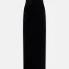 Noela Off Shoulder Velvet Evening Gown in Black