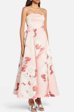 Nora Bustier Floral Maxi Dress