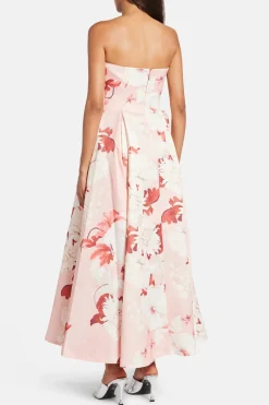 Nora Bustier Floral Maxi Dress