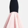Off Shoulder Evening Gown in Black and Pink