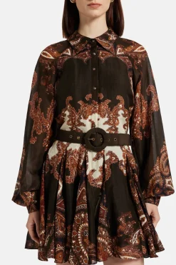 Omya Mini Dress With Buckle Belt
