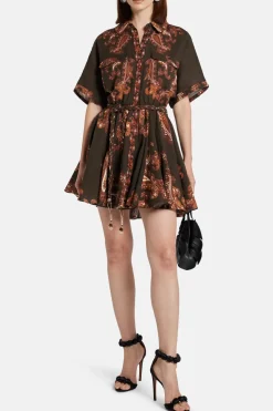Omya Mini Dress With Tie Up Belt