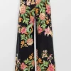 Pahi Floral Flared Pants With Buckle Belt