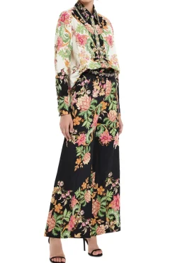 Pahi Floral Flared Pants With Buckle Belt