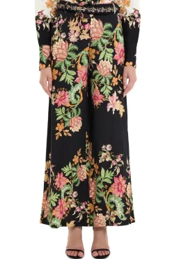 Pahi Floral Flared Pants With Buckle Belt