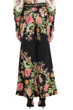 Pahi Floral Flared Pants With Buckle Belt