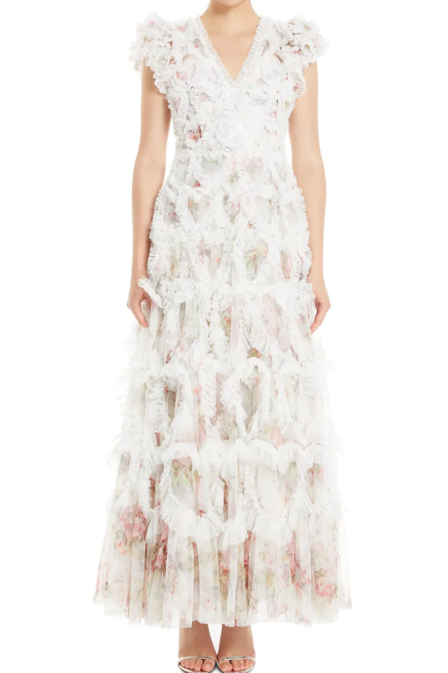 Paradise Garden Amorette V Neck Maxi Dress