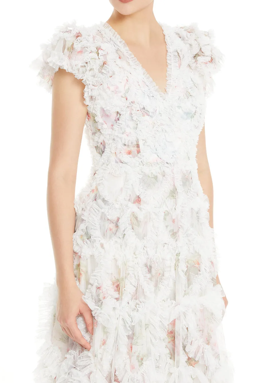 Paradise Garden Amorette V Neck Maxi Dress