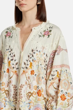 Pintuck Yoke Mini Dress