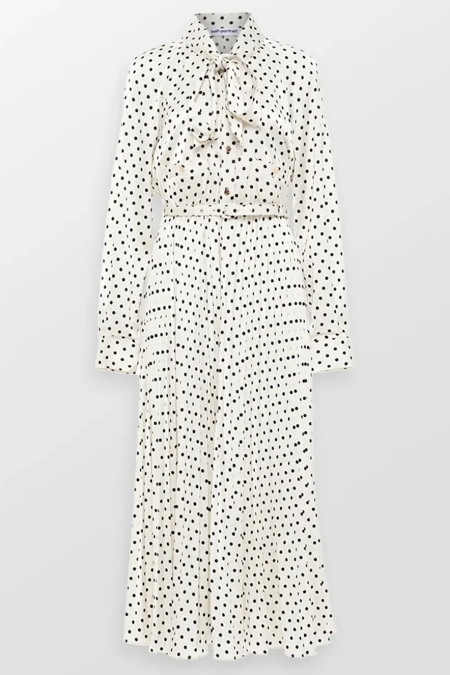 Polka Dot Satin Midi Dress