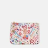 Printed Coin and Phone Zip Purse in White and Red
