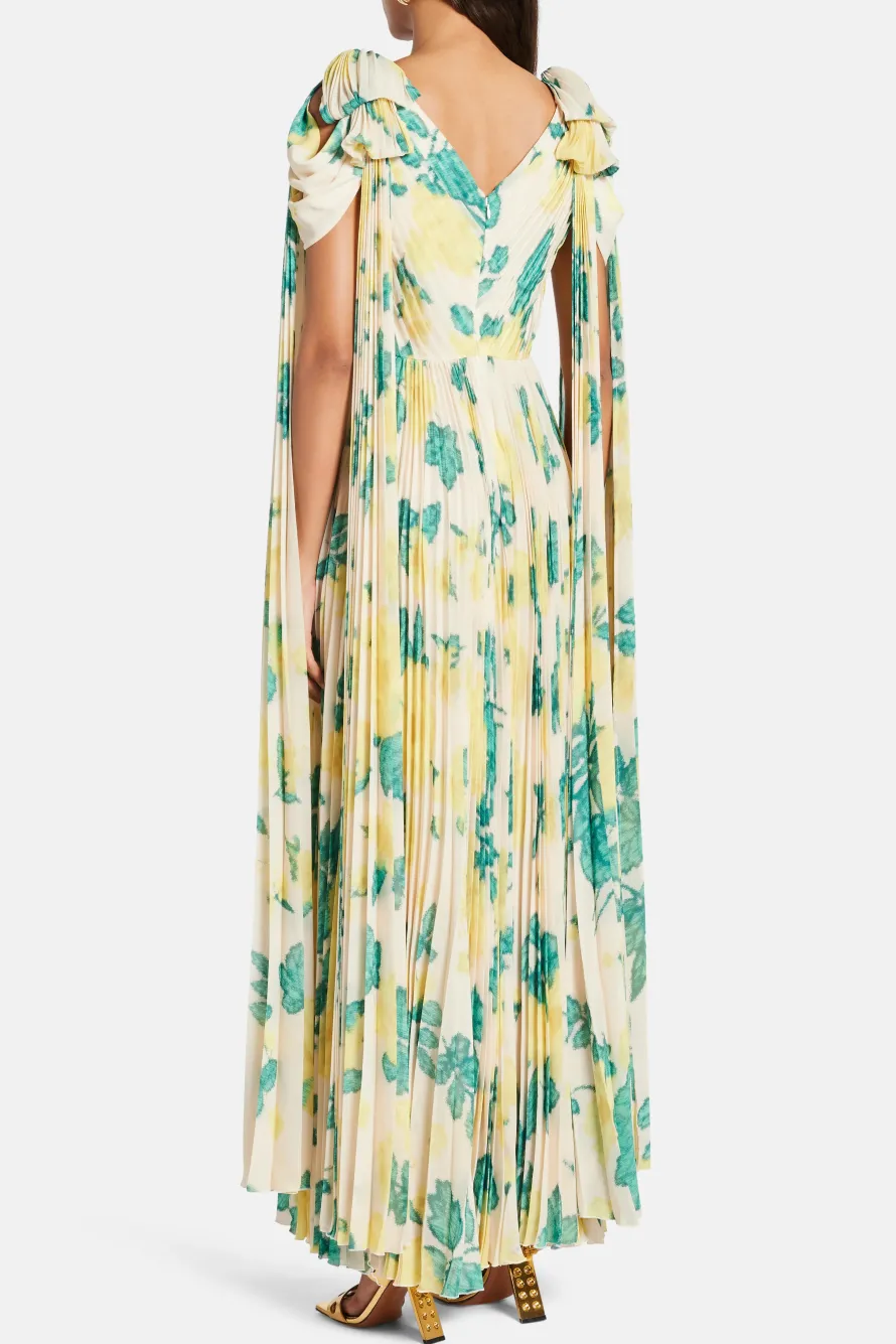 Printed Maxi Dress With Exposed Shoulder