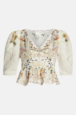 Puff Sleeve Top With Hardware