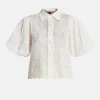 Puff Sleeves Embroidered Blouse