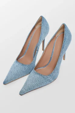 Quinn Denim Pointed Toe Heels