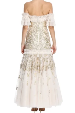 Regal Rose Off Shoulder Maxi Dress